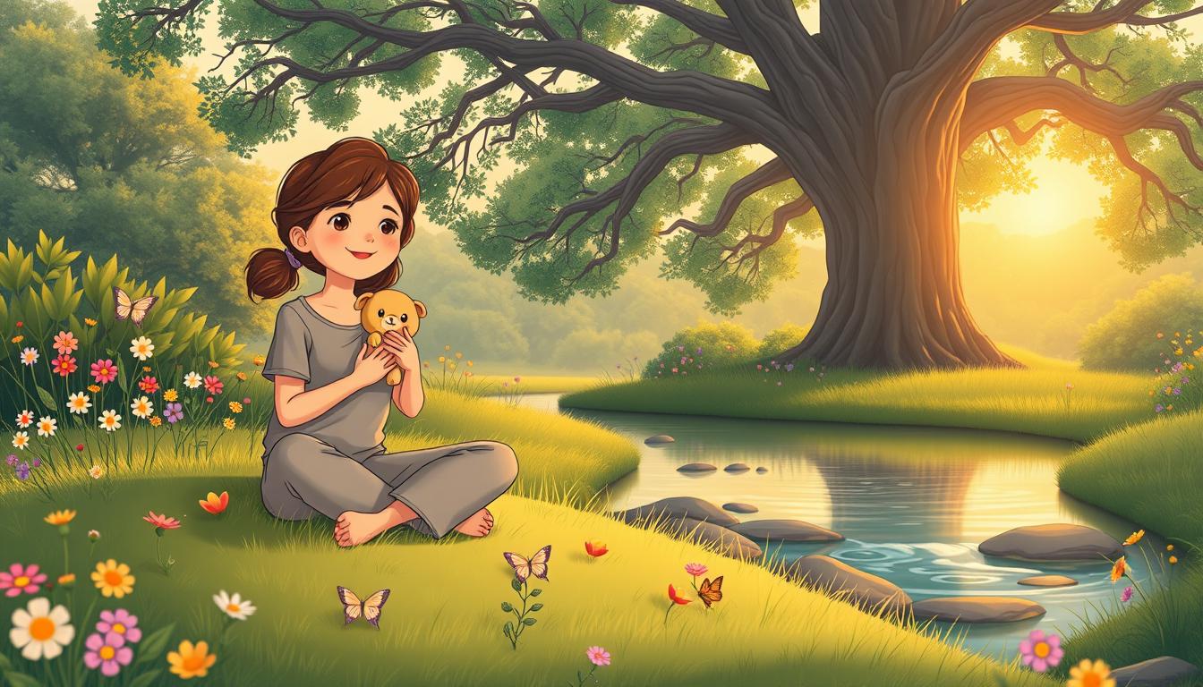 A soft, hopeful illustration evoking emotional healing and inner steadiness.