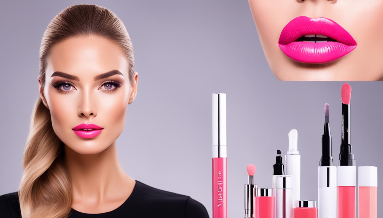 Beauty professional learning a lip blush technique.
